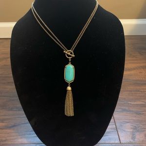 Turquoise Pendant Necklace with Tassel